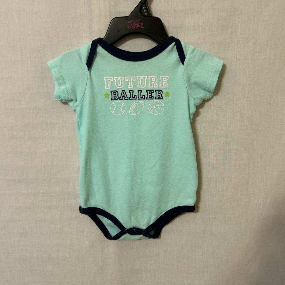 Luvable Friends Future Baller Bodysuit - Light Blue and Navy